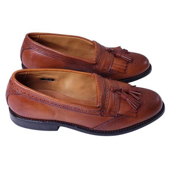 ALLEN EDMONDS BRIDGETON Kiltie Tassel Brogue Loafers Men's Size 8.5D Brown EUC - Picture 4 of 16